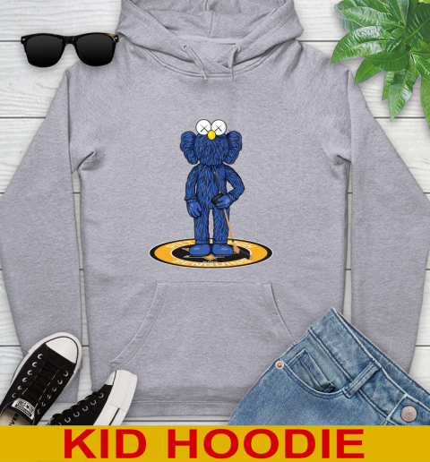 NHL Hockey Pittsburgh Penguins Kaws Bff Blue Figure Shirt Youth Hoodie 6