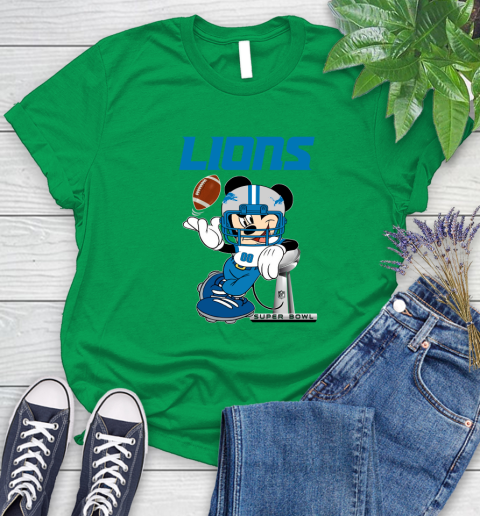 NFL Detroit Lions Mickey Mouse Disney Super Bowl Football T Shirt Women's T-Shirt 6