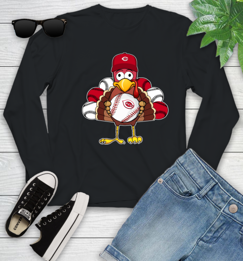Cincinnati Reds Turkey thanksgiving Youth Long Sleeve 2