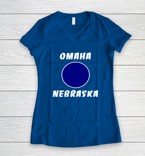 Nebraska Blue Dot Democratic 2nd District Omaha Women's V-Neck T-Shirt 5