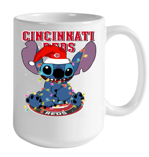 Cincinnati Reds MLB noel stitch Baseball Christmas Color Changing Mug 15oz 2