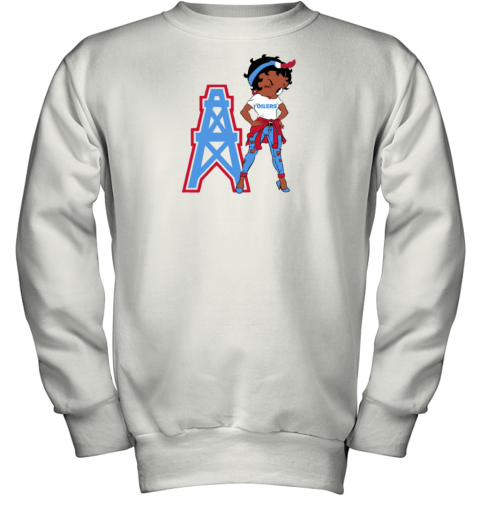 Betty Boop Houston Oilers Throwback Youth Sweatshirt