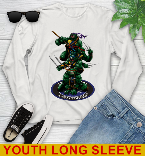 NHL Hockey Tampa Bay Lightning Teenage Mutant Ninja Turtles Shirt Youth Long Sleeve 12