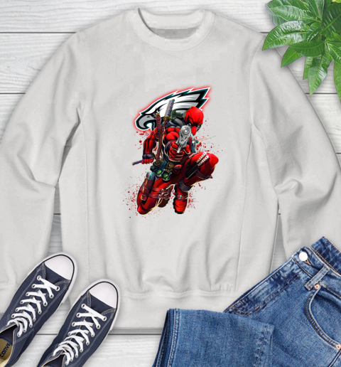 NFL Deadpool Marvel Comics Sports Football Philadelphia Eagles Sweatshirt
