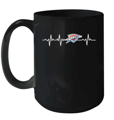Oklahoma City Thunder NBA Basketball Heart Beat Shirt Ceramic Mug 15oz