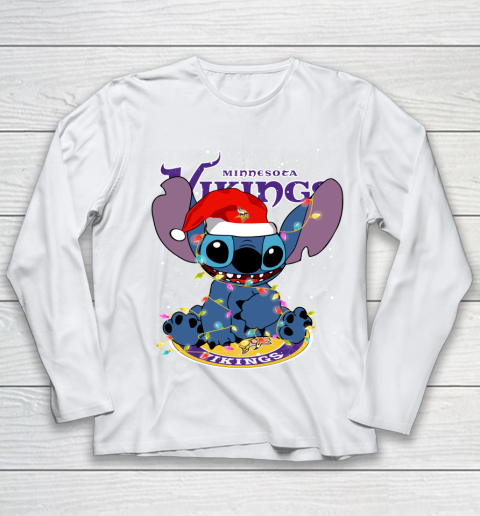 Minnesota Vikings NFL Football noel stitch Christmas Youth Long Sleeve