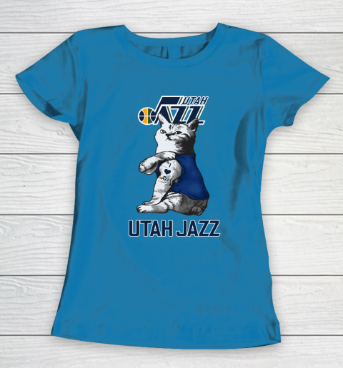 NBA Basketball My Cat Loves Utah Jazz Women's T-Shirt 6