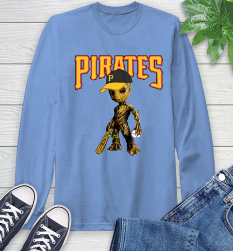 MLB Pittsburgh Pirates Groot Guardians Of The Galaxy Baseball Long Sleeve T-Shirt 11