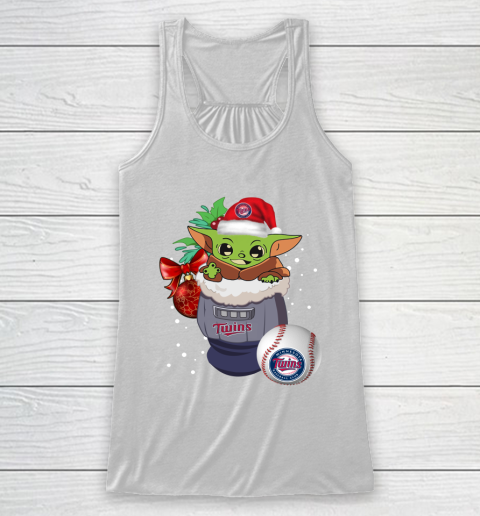 Minnesota Twins Christmas Baby Yoda Star Wars Funny Happy MLB Racerback Tank 2