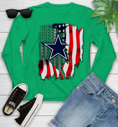 Dallas Cowboys NFL Football American Flag Youth Long Sleeve 7