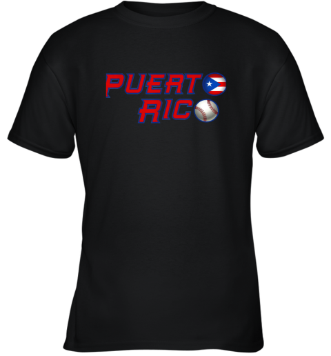 Puerto Rico Baseball Flag Shirts Boricua Pride Youth T-Shirt