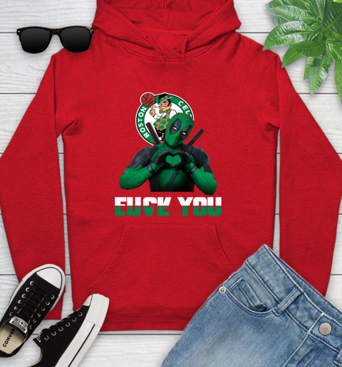NBA Boston Celtics Deadpool Love You Fuck You Basketball Sports Youth Hoodie 12