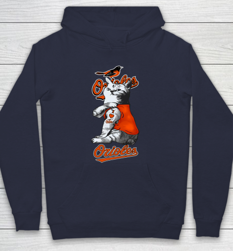 MLB Baseball My Cat Loves Baltimore Orioles Hoodie 2