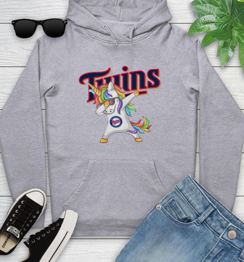 Minnesota Twins MLB Baseball Funny Unicorn Dabbing Sports Youth Hoodie 6