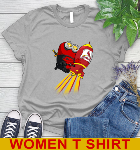 MLB Baseball St.Louis Cardinals Deadpool Minion Marvel Shirt Women's T-Shirt 5