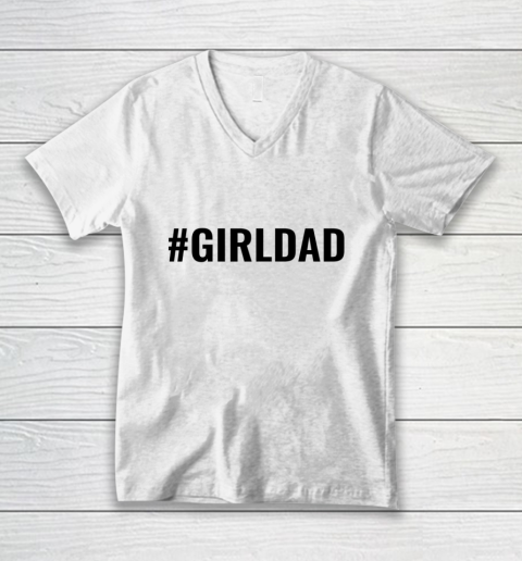 Girl Dad Black Letter V-Neck T-Shirt