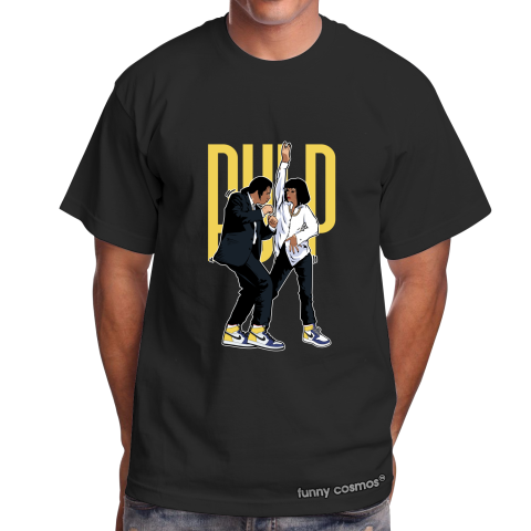 Air Jordan 1 Low – Royal Yellow Matching Sneaker Tshirt Pulp Fiction Dance BLue and Yellow Jordan Tshirt