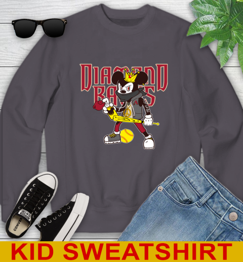 Arizona Diamondbacks MLB Baseball Mickey Peace Sign Sports Youth Sweatshirt 6