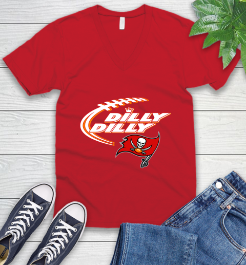 NFL Tampa Bay Buccaneers Dilly Dilly Football Sports V-Neck T-Shirt 7