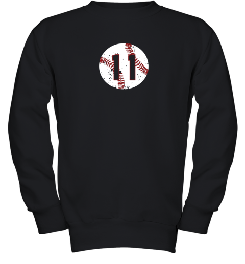 Vintage Baseball Number 11 Shirt Cool Softball Mom Gift Youth Sweatshirt