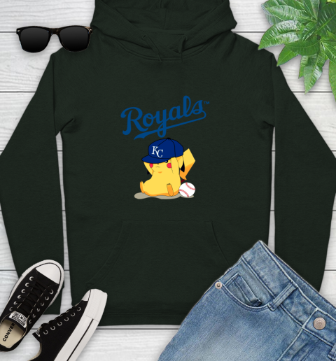 MLB Pikachu Baseball Sports Kansas City Royals Youth Hoodie 13