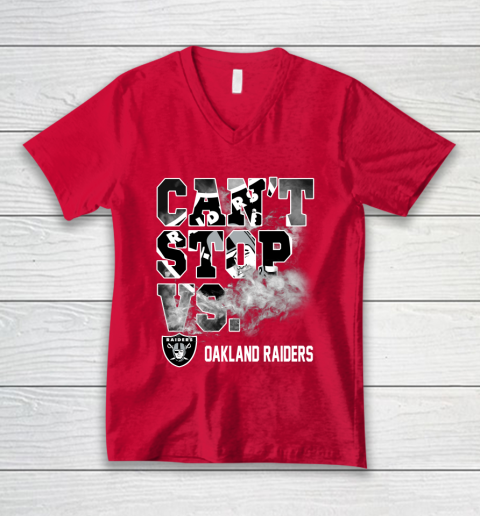 NFL Oakland Raiders Can't Stop Vs V-Neck T-Shirt 6