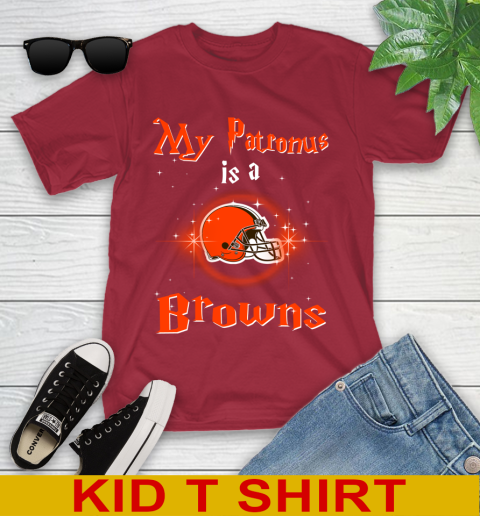 NFL Football Harry Potter My Patronus Is A Cleveland Browns Youth T-Shirt 12
