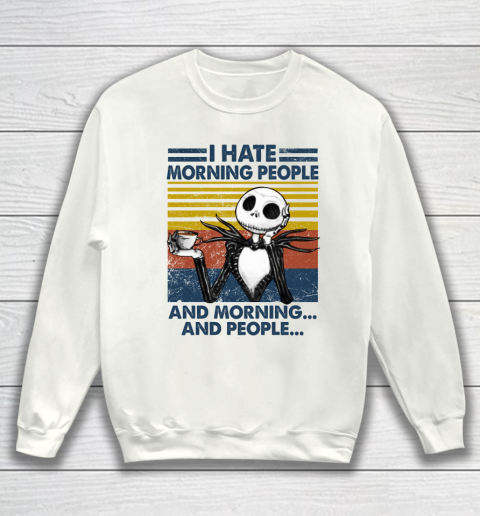 Jack Skellington Halloween that's what i do i drink coffee i hate people and i know things vintage retro Sweatshirt
