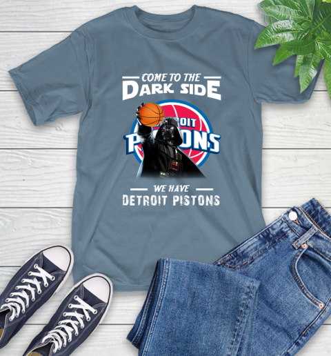 NBA Come To The Dark Side We Have Detroit Pistons Star Wars Darth Vader Basketball T-Shirt 8
