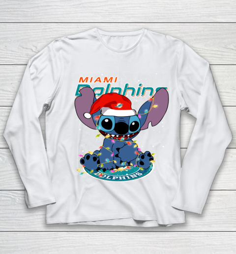 Miami Dolphins NFL Football noel stitch Christmas Youth Long Sleeve