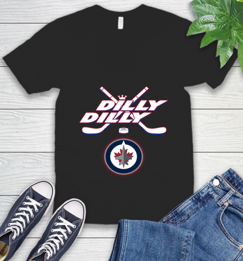 NHL Winnipeg Jets Dilly Dilly Hockey Sports V-Neck T-Shirt 2