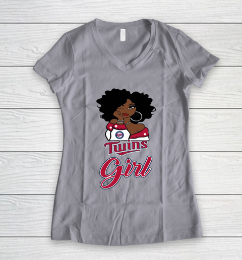 Minnesota Twinss Girl MLB Women's V-Neck T-Shirt 4