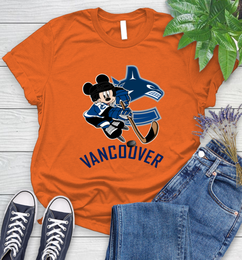 NHL Vancouver Canucks Mickey Mouse Disney Hockey T Shirt Women's T-Shirt 4