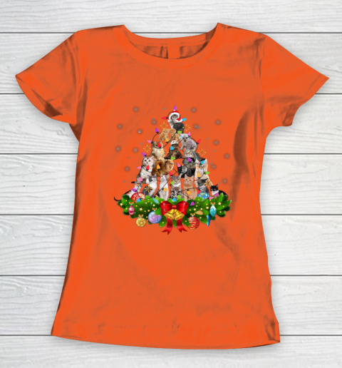 Funny Cat Christmas Tree Xmas Gifts Women's T-Shirt 3