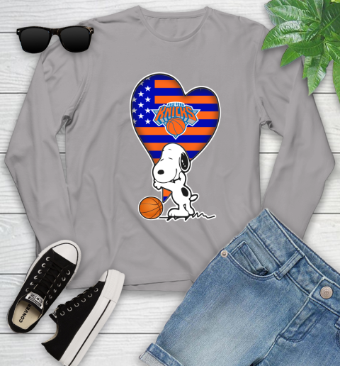 New York Knicks NBA Basketball The Peanuts Movie Adorable Snoopy Youth Long Sleeve 5