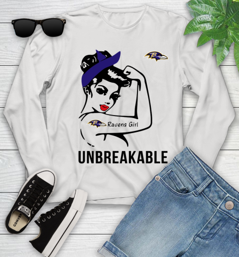 NFL Baltimore Ravens Girl Unbreakable Football Sports Youth Long Sleeve