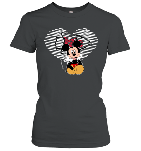 NFL Kansas City Chiefs The Heart Mickey Mouse Disney Football T Shirt Q33NZtXGEPV ladies t shirt 20 95 151514 front black