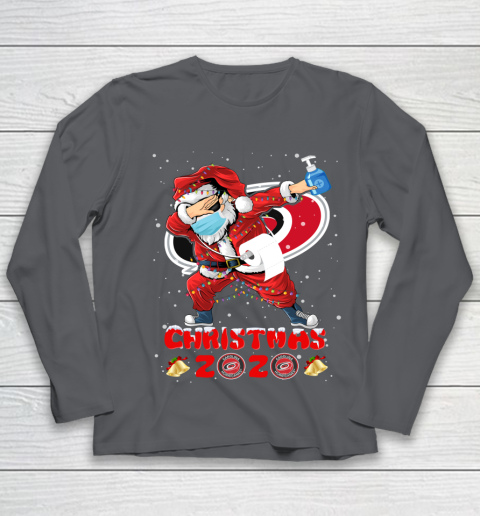 Carolina Hurricanes Funny Santa Claus Dabbing Christmas 2020 NHL Youth Long Sleeve 6
