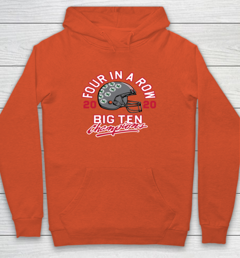 OSU 2020 Big Ten Champions 2020 Four In A Row Hoodie 3