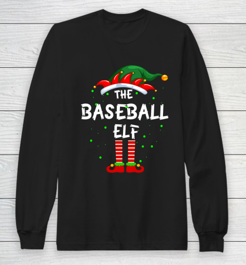 Baseball Elf Family Matching Group Funny Christmas Pajama Long Sleeve T-Shirt