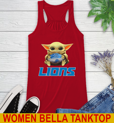 NFL Football Detroit Lions Baby Yoda Star Wars Shirt Racerback Tank 6
