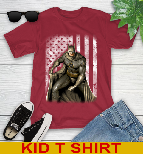 New Orleans Saints NFL Football Batman DC American Flag Shirt Youth T-Shirt - Image 13