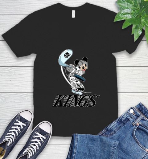 NHL Hockey Los Angeles Kings Cheerful Mickey Mouse Shirt V-Neck T-Shirt