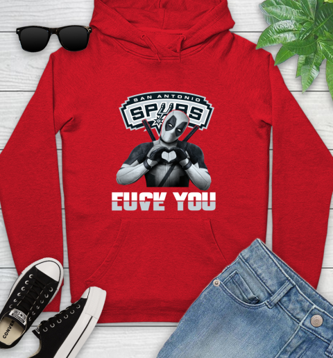 NBA San Antonio Spurs Deadpool Love You Fuck You Basketball Sports Youth Hoodie 12