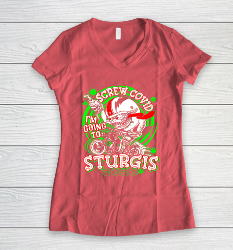 Screw Covid I'm Going to Sturgis 2020 Women's V-Neck T-Shirt 4