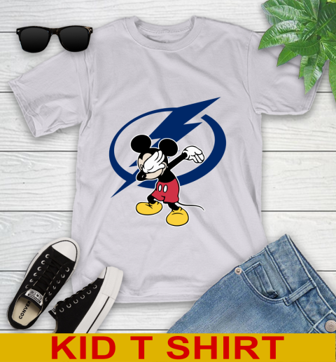 Tampa Bay Lightning NHL Hockey Dabbing Mickey Disney Sports Youth T-Shirt 5