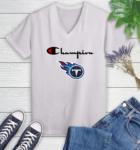 NFL Football Tennessee Titans Champion Shirt Women's V-Neck T-Shirt