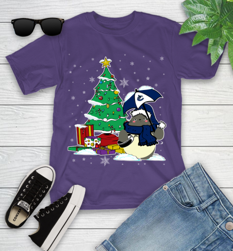 Vancouver Canucks NHL Hockey Cute Tonari No Totoro Christmas Sports Youth T-Shirt 3