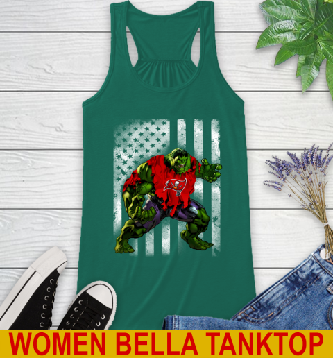 Tampa Bay Buccaneers Hulk Marvel Avengers NFL Football American Flag Racerback Tank 5