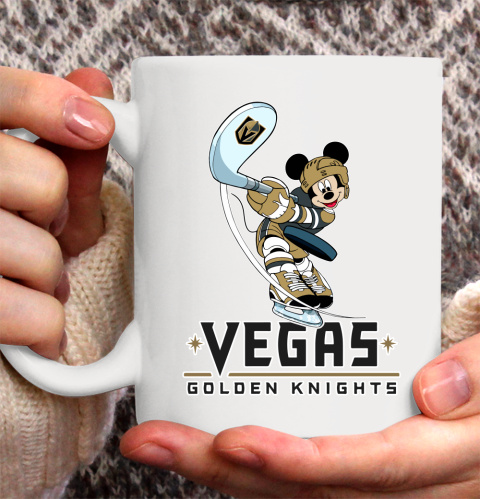 NHL Hockey Vegas Golden Knights Cheerful Mickey Mouse Shirt Ceramic Mug 11oz 2